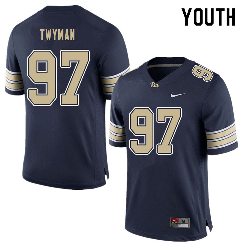 Youth #97 Jaylen Twyman Pitt Panthers College Football Jerseys Sale-Blue